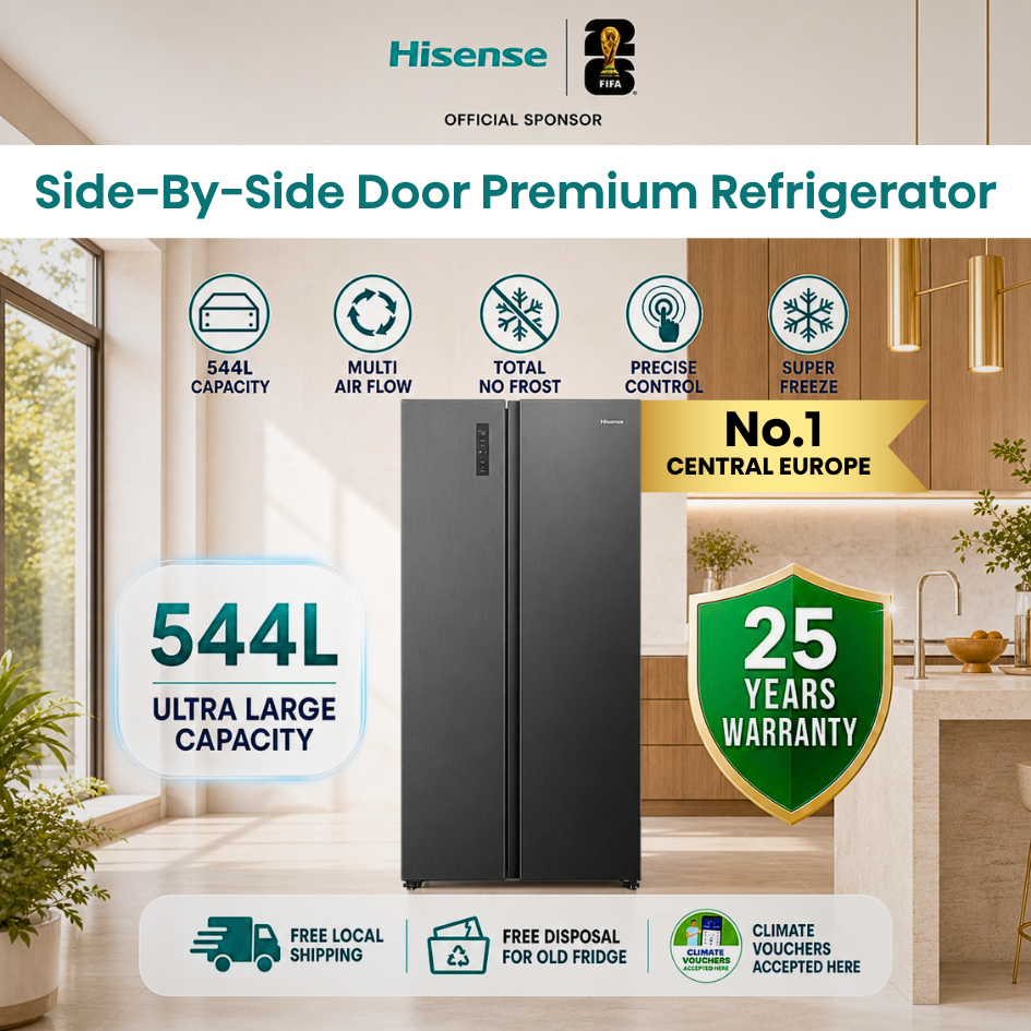 Hisense 544L Side By Side Refrigerator | Metal Finish | Multi Air