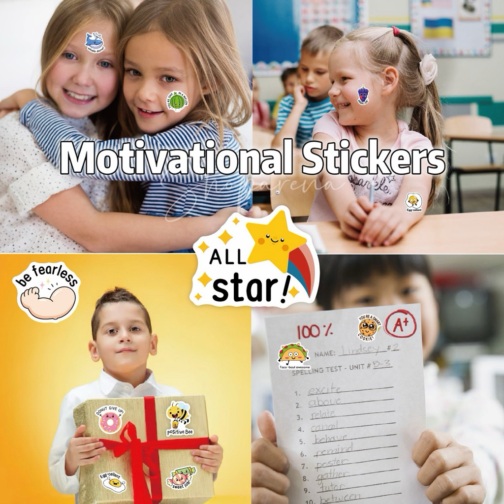 [SG Seller] Cute Motivational Pun Stickers Reward Stickers for Kids ...