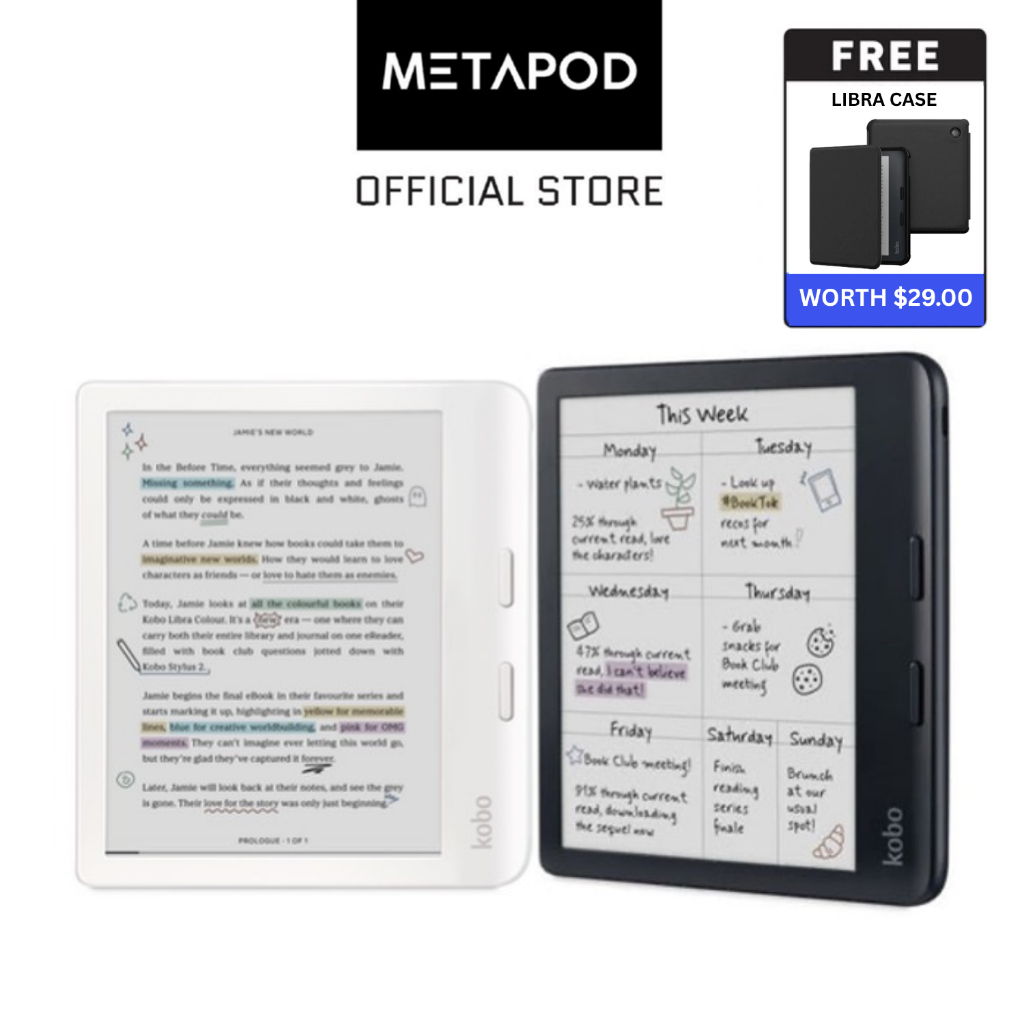 Rakuten kobo Libra Colour 3点セット Rakuten Kobo Libra Colour | 32GB | E-Reader | Official SG Stock