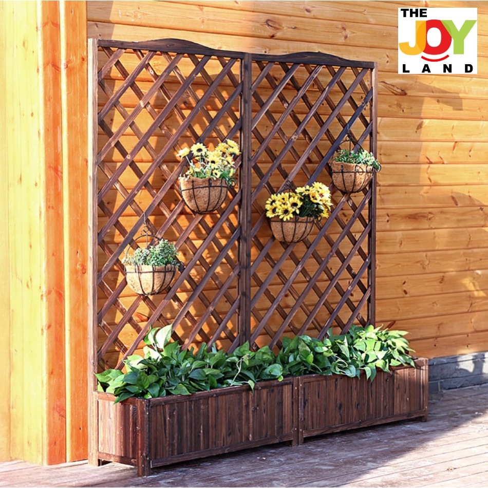 [SG THEJOYLAND] Trellis with Planter Box Plant Rack Outdoor Divider ...