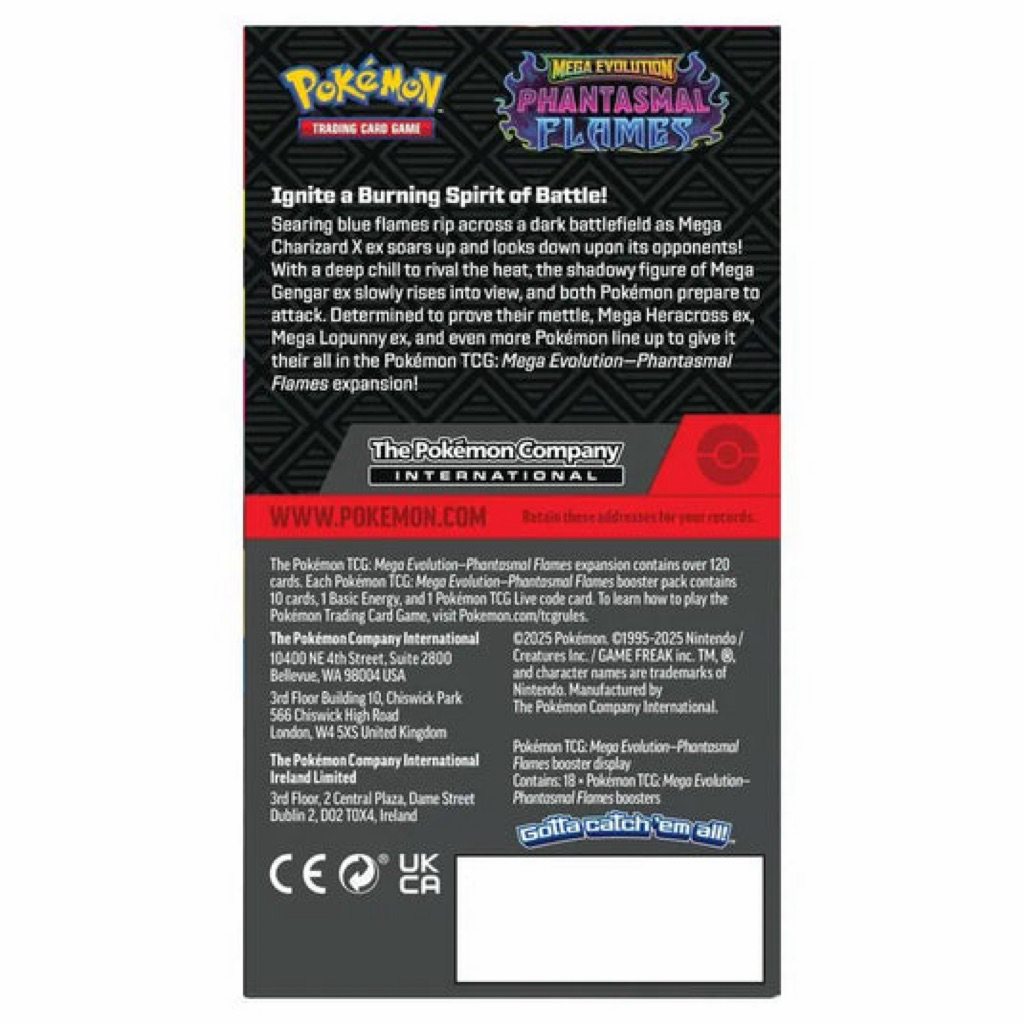 Pokemon TCG ME-02 Phantasmal Flames Half booster box 18 packs