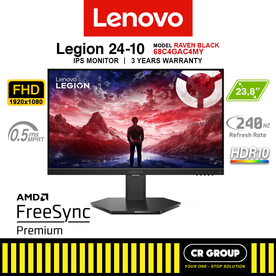 Lenovo Legion 24-10 23.8-inch FHD 240Hz IPS Gaming Monitor (3Yrs Lenovo ...