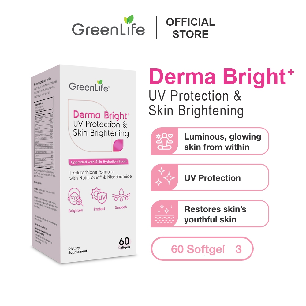 GreenLife Derma Bright⁺ UV Protection & Skin Brightening 60 Softgel (Improved Formula)
