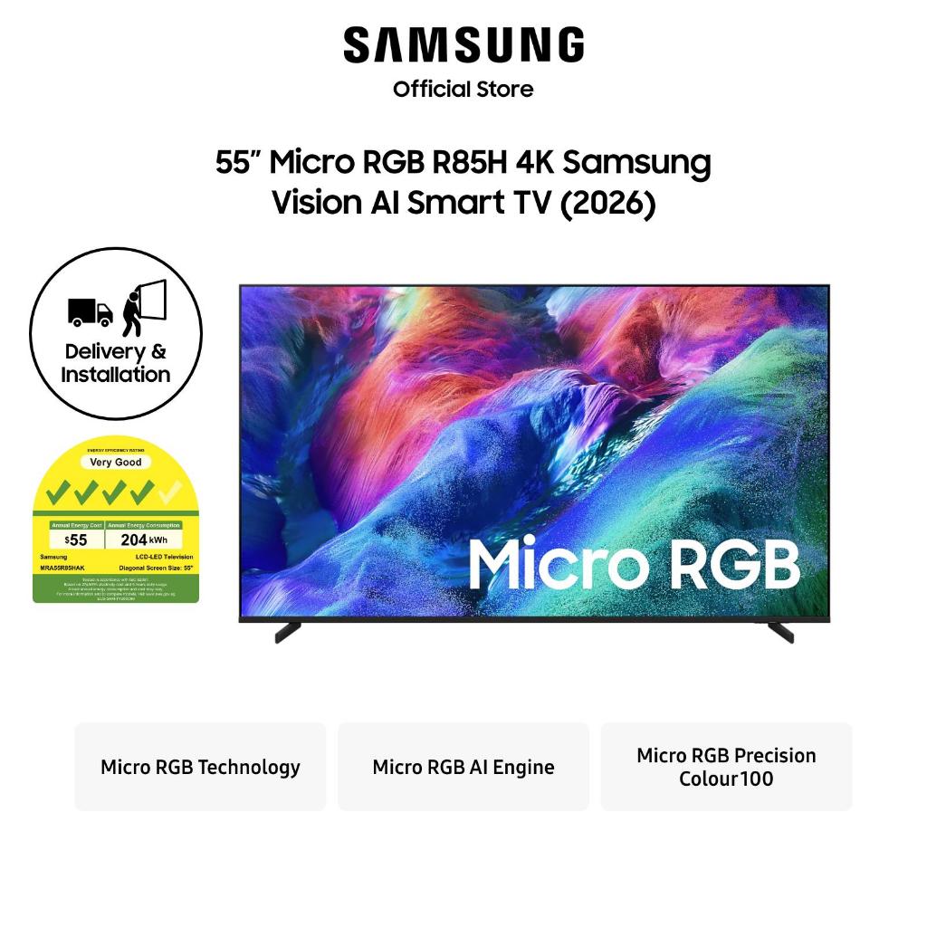 Samsung Micro RGB R85H 4K Vision AI Smart TV (2026) | Shopee Singapore