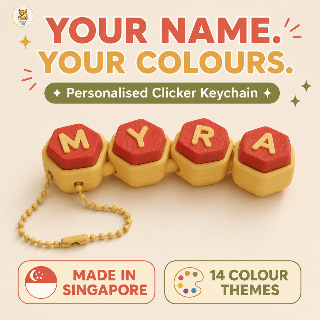 Custom Name Clicker Chain | Personalised Fidget Keychain & Bag Charm ...