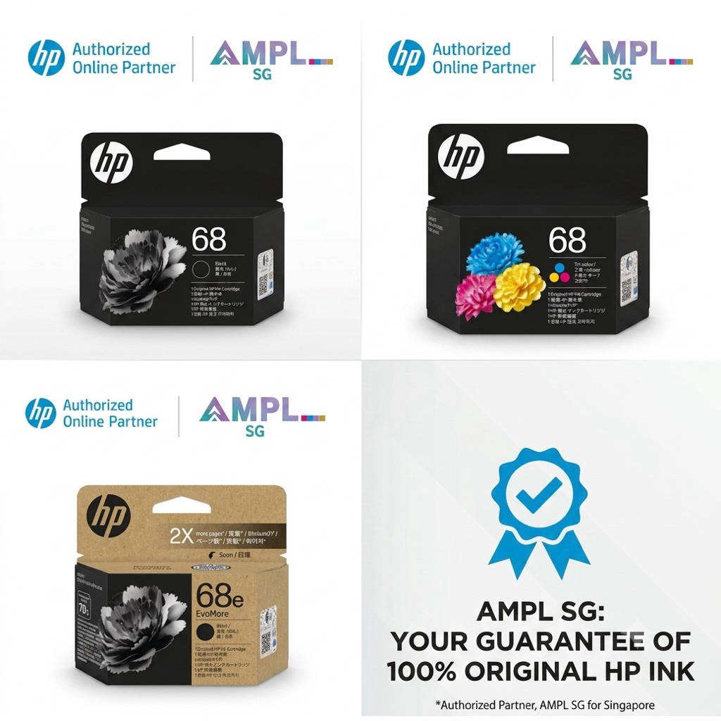 HP 68 Original Ink Cartridge | 7FP20TA 68 Tri-Color | 7FP22TA 68e Black ...