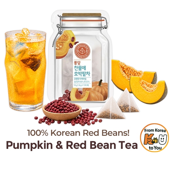 Cold Brew Pumpkin & Red Bean Tea | Caffeine-Free Korean Herbal Tea Bags ...