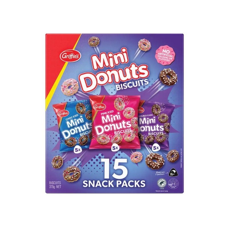 Griffins Mini Donuts Biscuits Snack Pack 375g 15pk | Shopee Singapore
