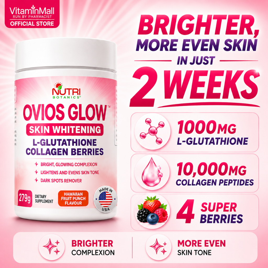 glutathione powder in singapore Ovios Glow Skin Whitening L Supplement with Collagen Peptides + Berries - 279g Prodrug Approach for Increasing