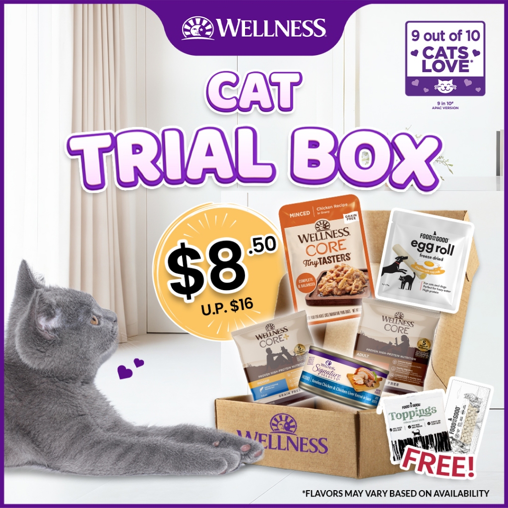 [Trial Box | 1 per Buyer] Wellness CORE Cat Sampling Set - 2 Kibbles, 2 ...