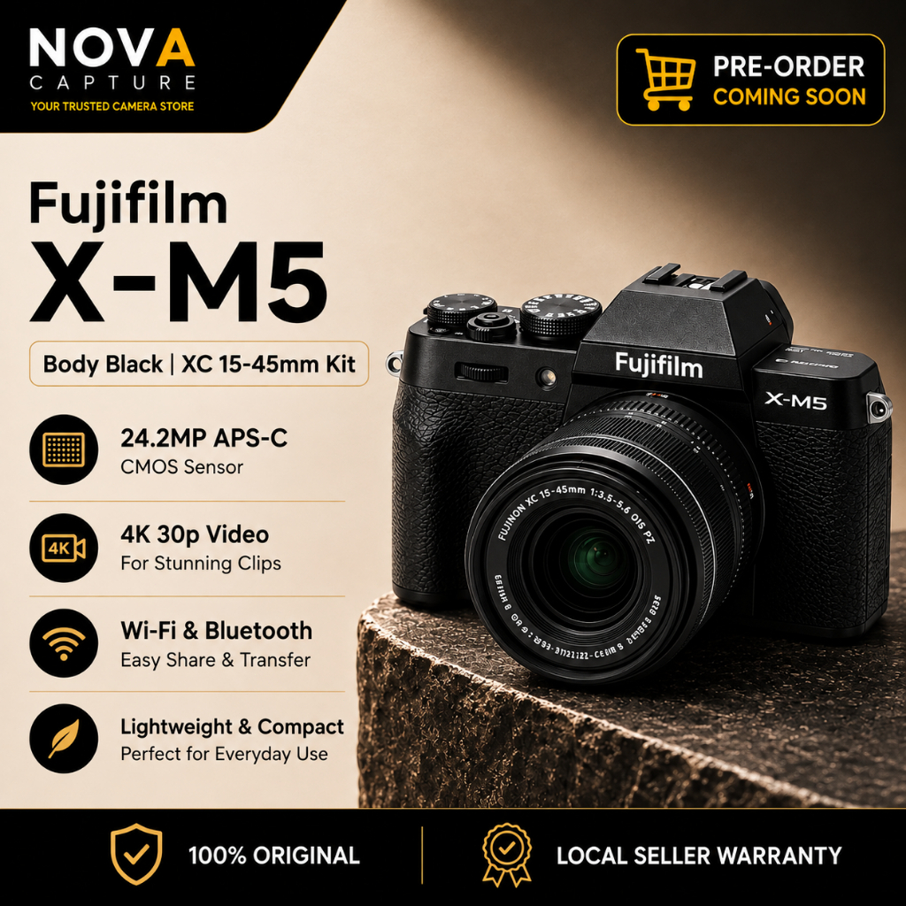 【Ready Stock】Fujifilm X‑M5 Black APS‑C Mirrorless Camera, Choose Body ...