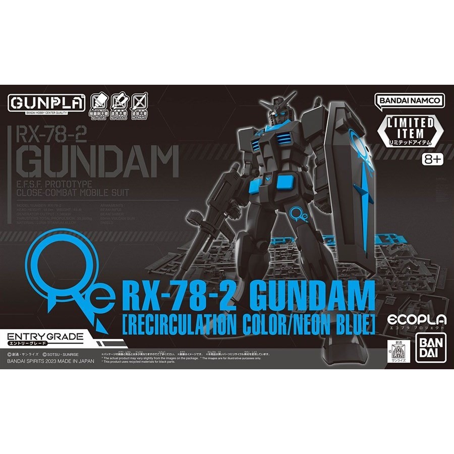 Bandai EG Entry Grade RX-78-2 Gundam [Recirculation Color/Neon Blue ...