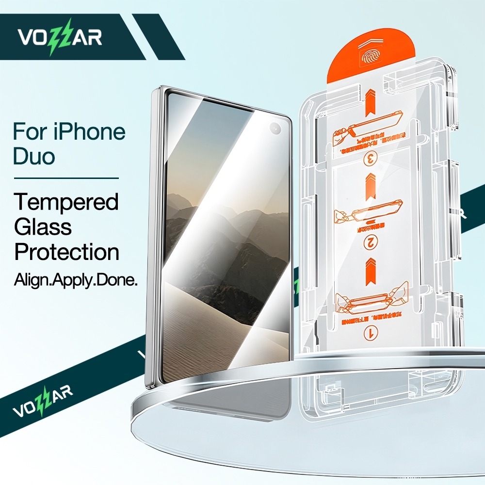 VOZZAR Screen Protector For iPhone DUO 18 Pro Max 17 16 15 Plus Air 360 ...