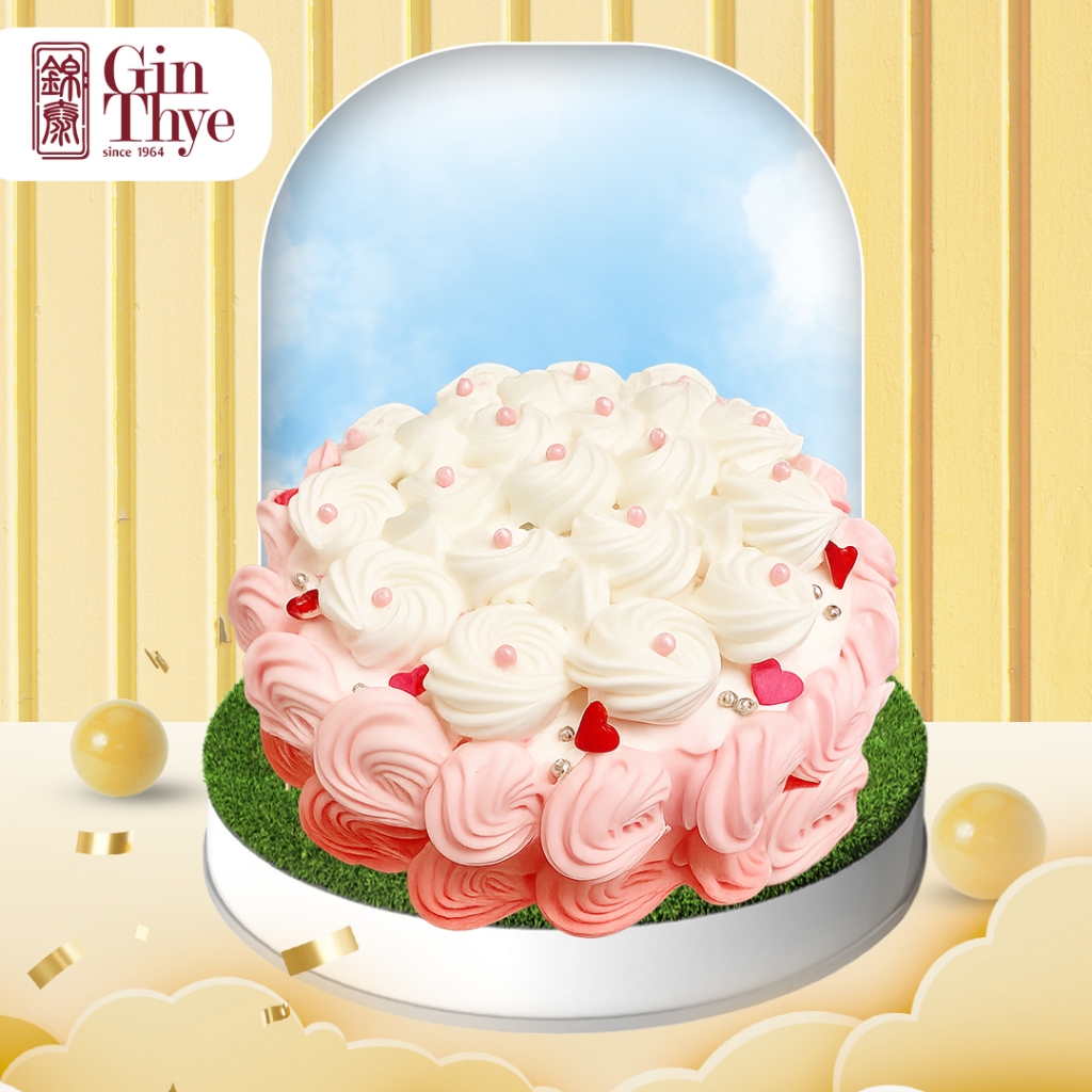 [Gin Thye] Pink Flower Cake 5 inch | 7 inch Strawberry Sponge Cakes ...