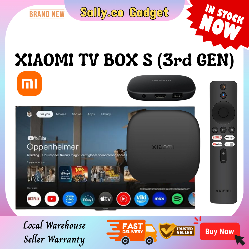 Xiaomi TV Box S 3rd Gen 4K Ultra HDR Android TV Box Voice Search Remote ...
