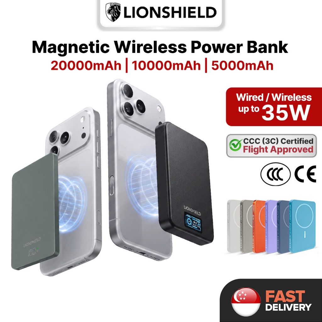 LionShield Ophelia power bank magnetic charging view