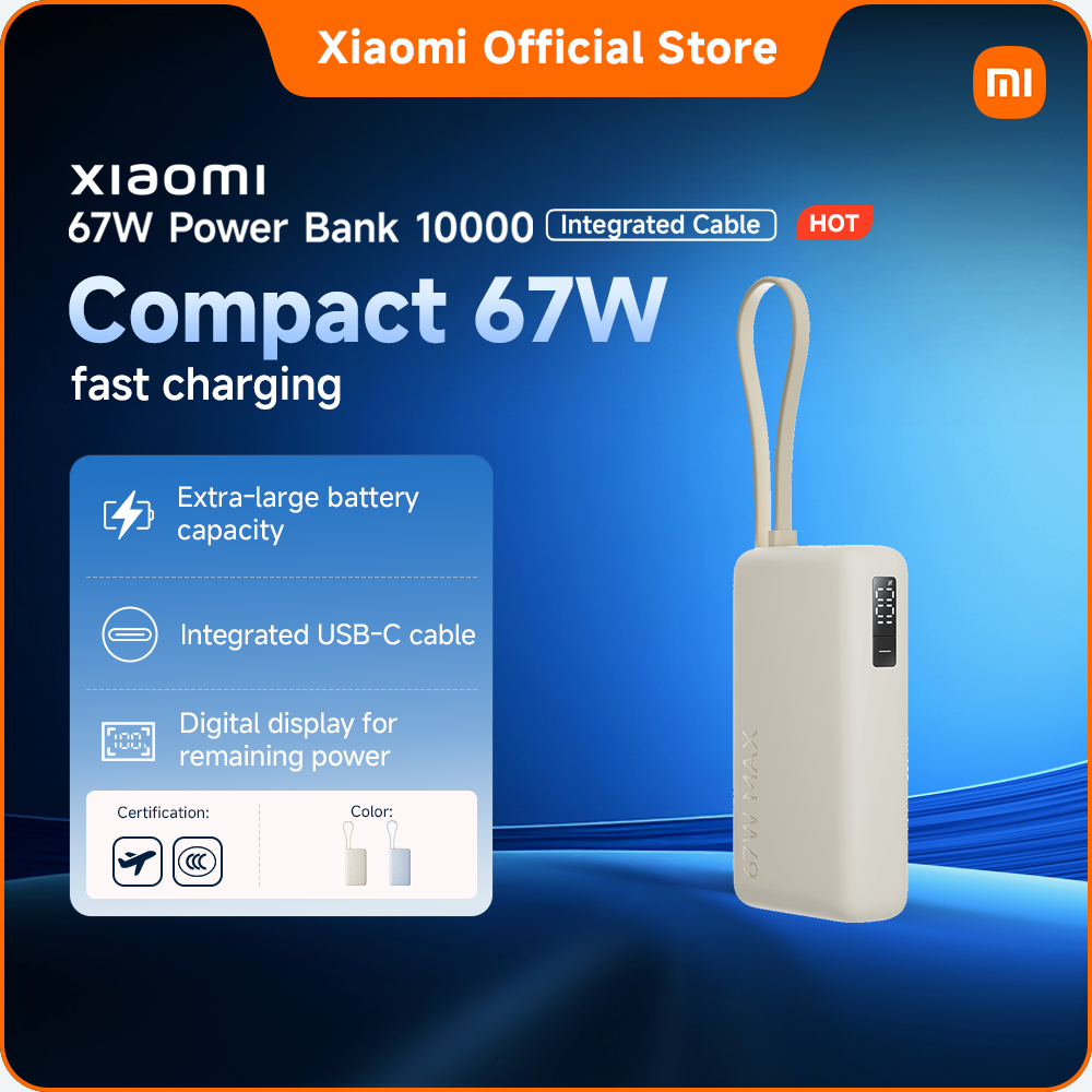 [CCC Power Bank] Xiaomi 67W Power Bank 10000mAh (Integrated Cable ...