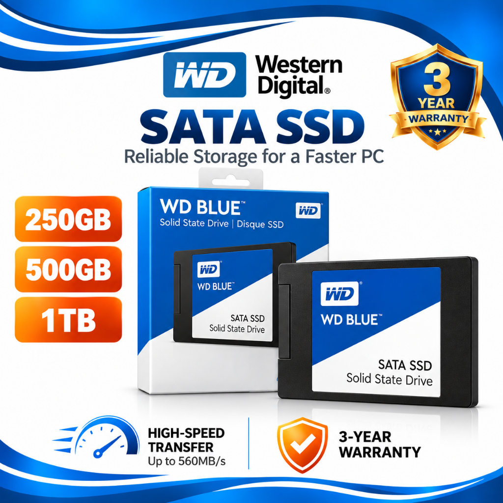 WD Blue 500GB/1TB SATA SSD 2.5 Inch Internal Solid State Drive SATA III ...