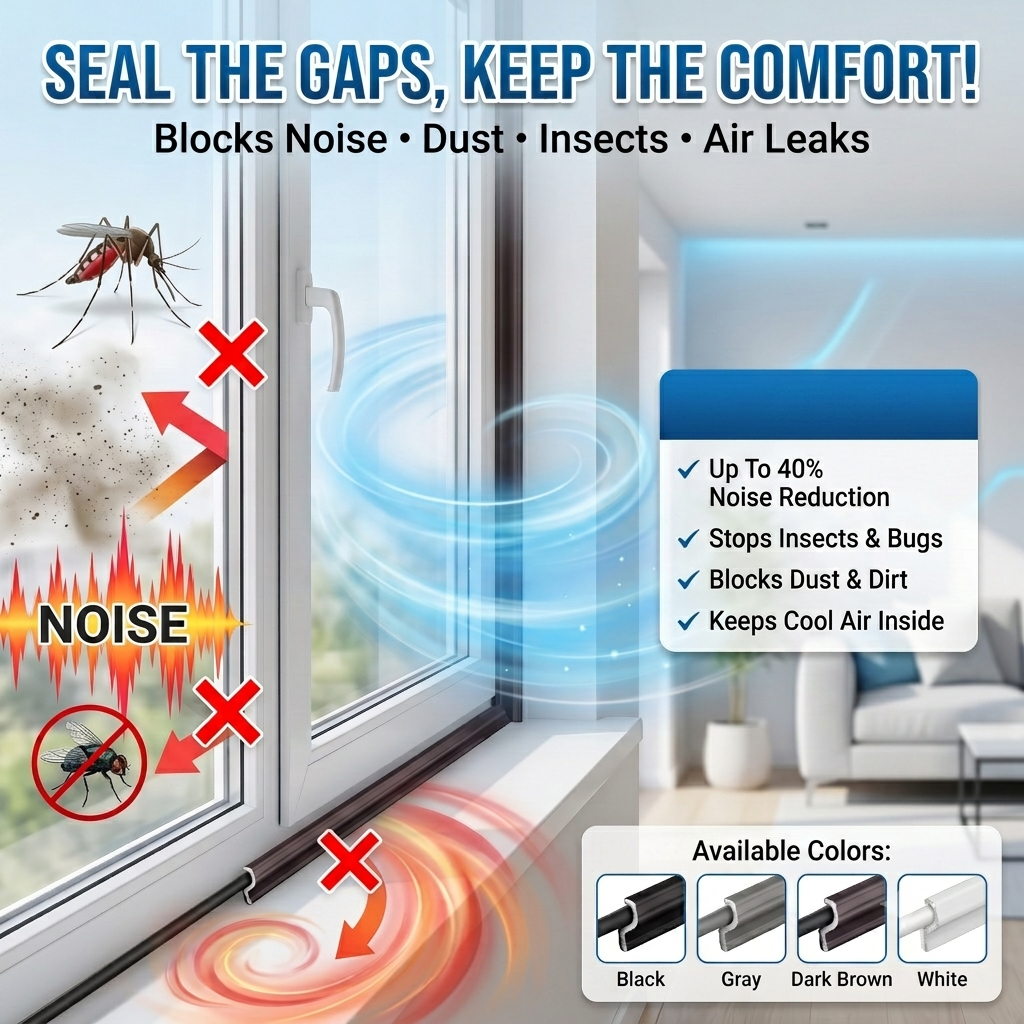 Window Sealing Strip Noise Proof Soundproof Anti Insect Aircon Seal No ...