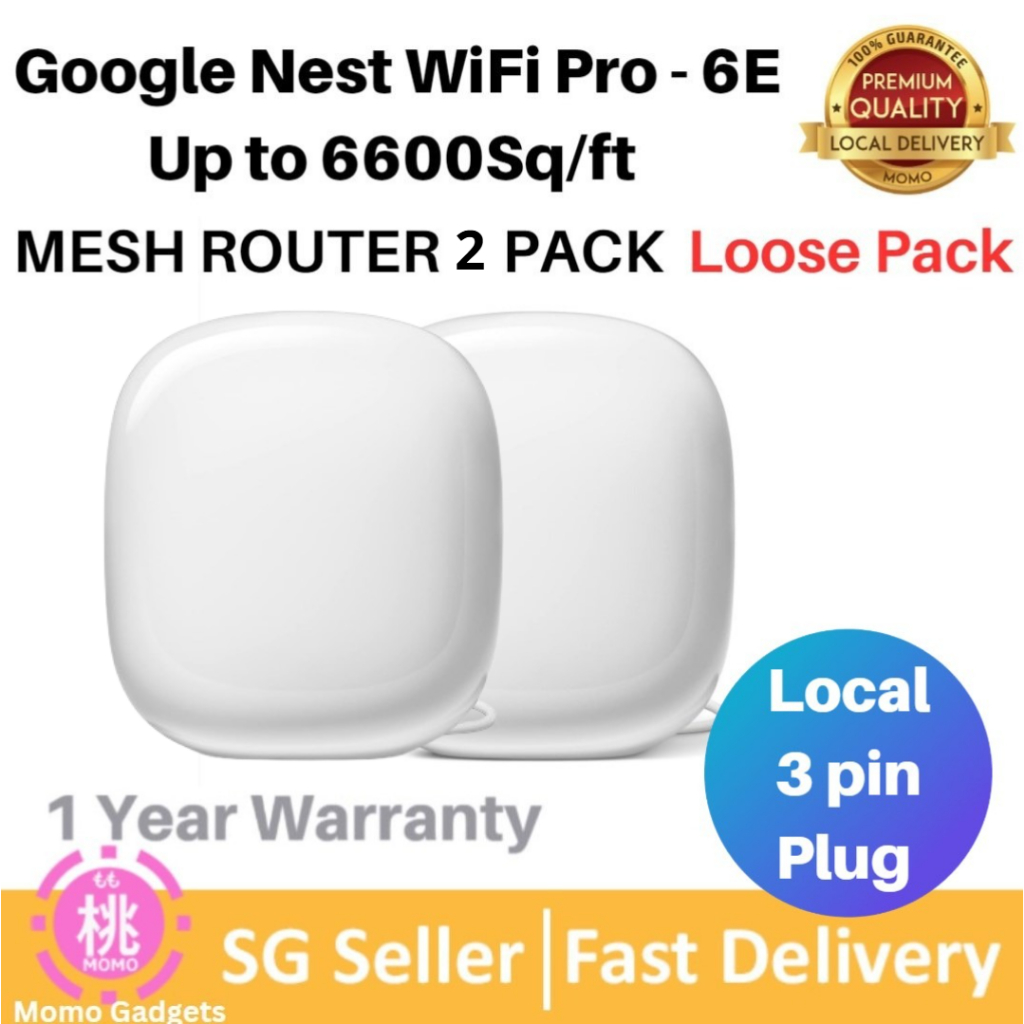 Google Nest WiFi Pro - 6E - Wifi 6 Reliable Home Wi-Fi System with