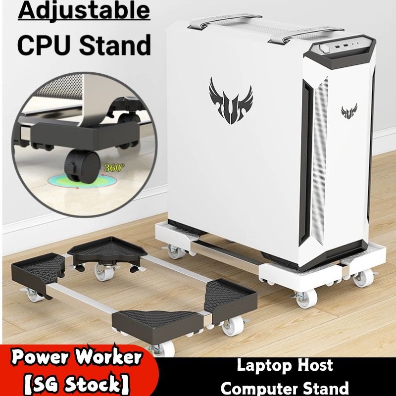 【SG Stock】CPU Roller Stand Computer Stand Ventilated with Wheels for ...