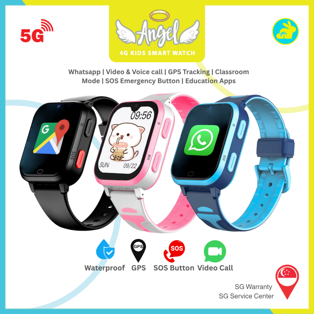Angel Watch】4G Kids Smart Watch With Whatsapp☆GPS Tracker☆SOS