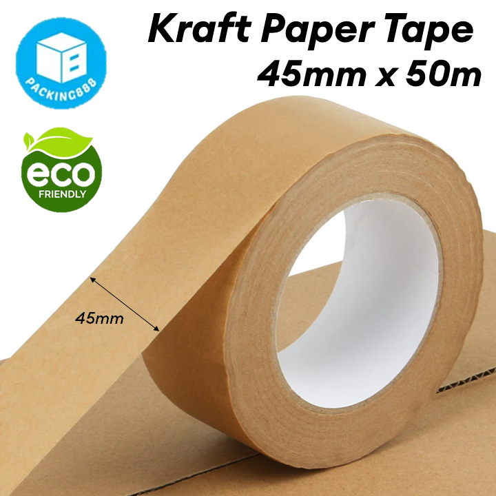 [SG STOCK] 45mm Brown Kraft Paper Tape | Paper Masking Tape | Adhesive ...