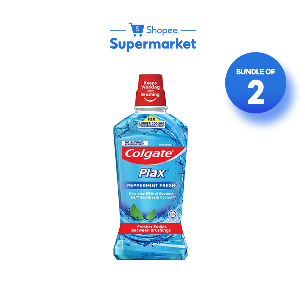 [Bundle of 2] Colgate Plax Peppermint Mouthwash (1L) | Shopee Singapore