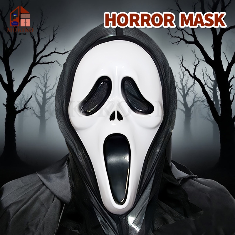 【SG】Halloween Mask Horror Death Scream Mask Ghost Face Grimace Full ...