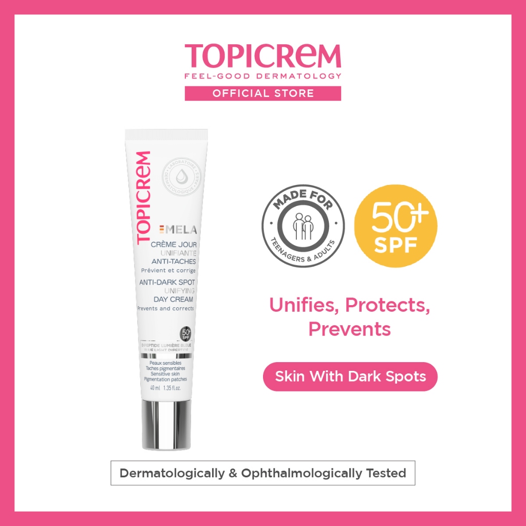 Topicrem MELA Anti-dark Spot Unifying Day Cream 40ml SPF 50+ Lightens ...