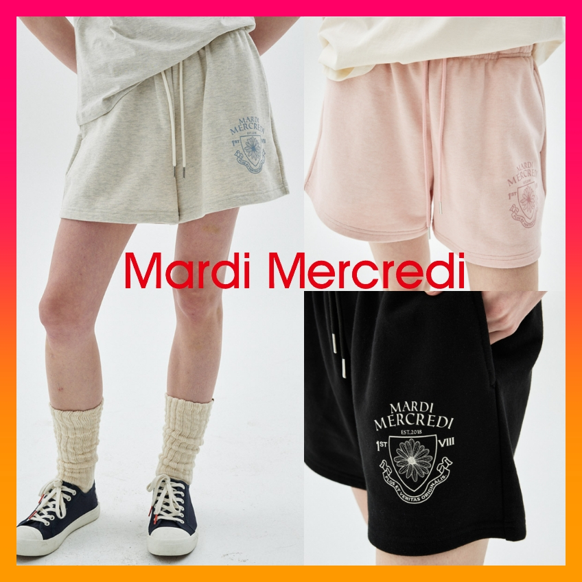 MARDI MERCREDI ALUMNI EMBLEM PRINTED SWEAT SHORTS 2026new | Shopee