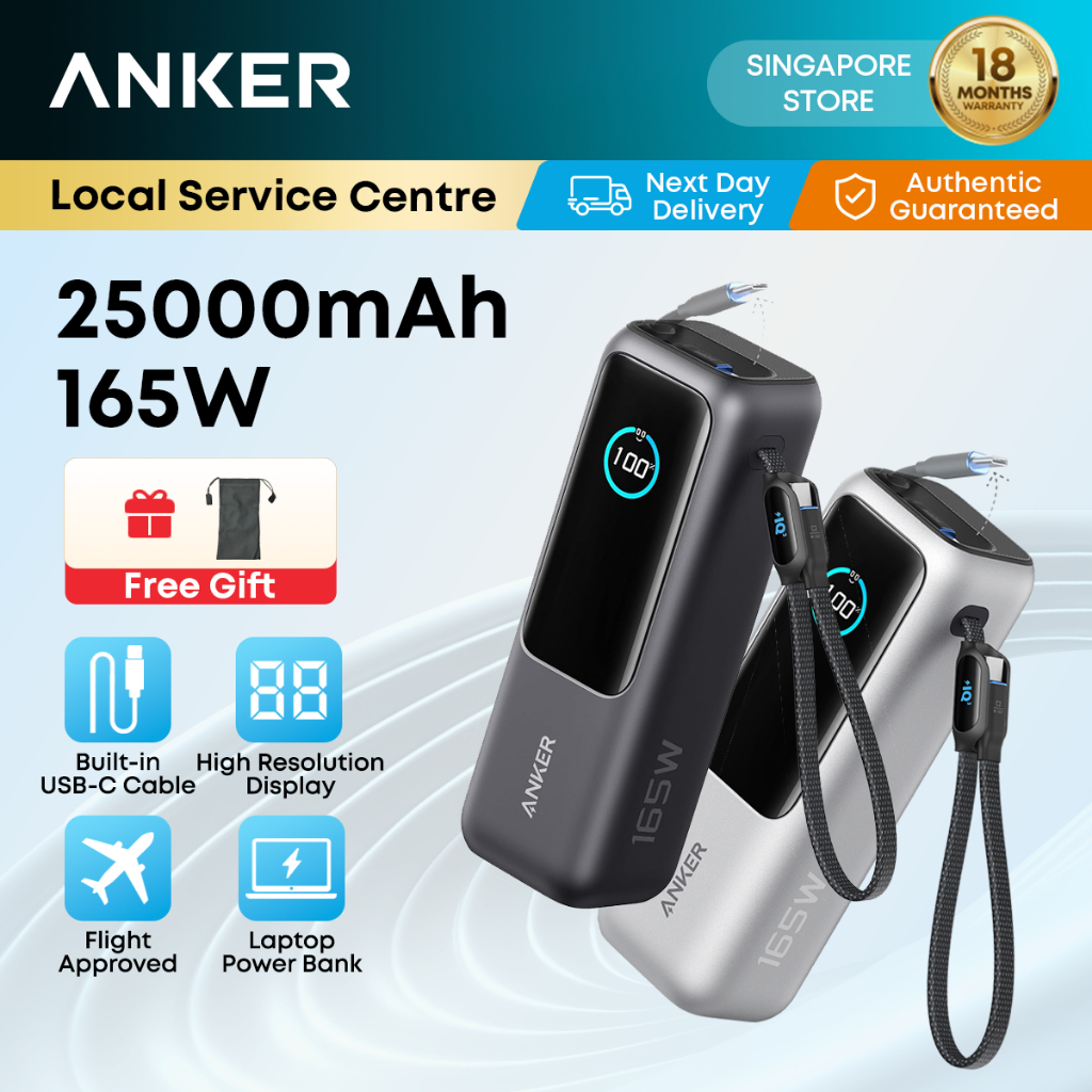 Anker Laptop Power Bank 25000mAh 165W Fast Charging Built-in Dual