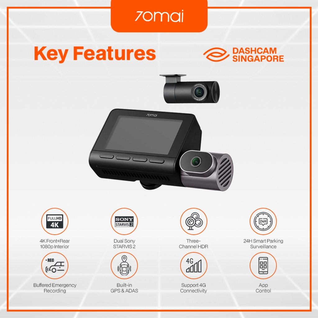 NEW!] 70mai T800 Premium Set | Front and Rear 4K Dashcam