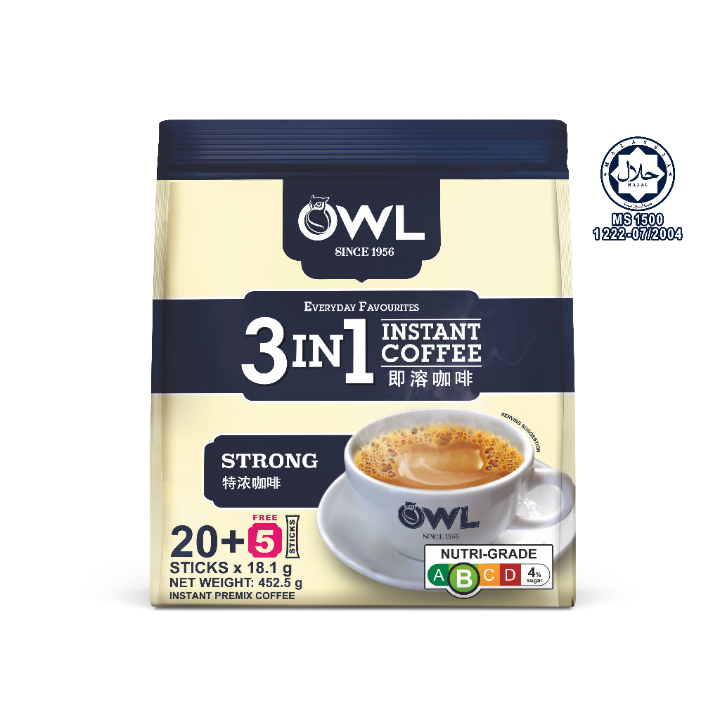 Owl 3in1 Strong Instant Coffee (25x18.1g) | Shopee Singapore