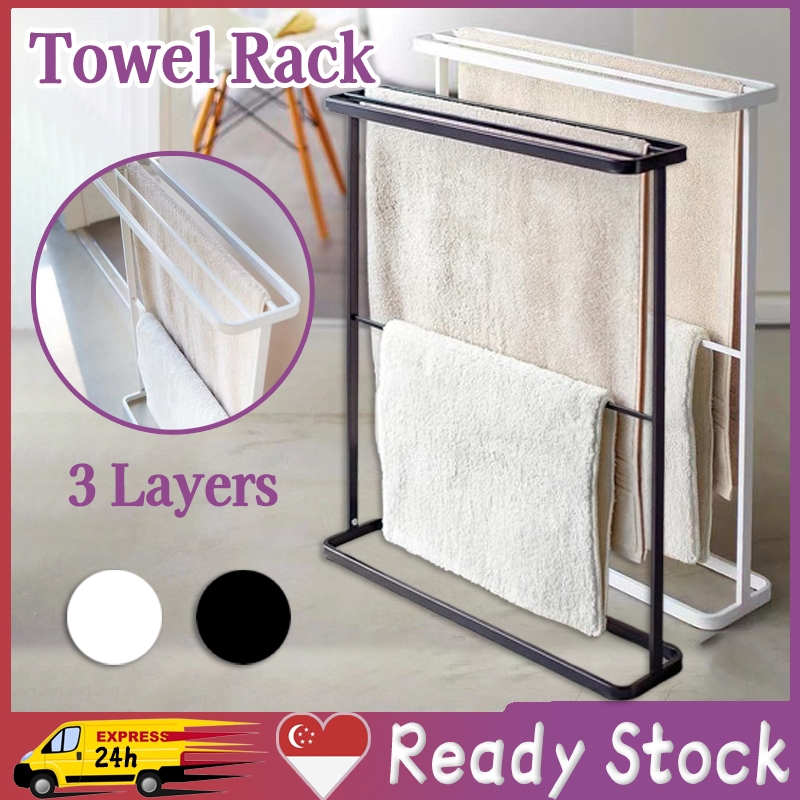 SG-Stock Minimalist Towel Rack Bathroom Rack Stand Towel Hanger ...