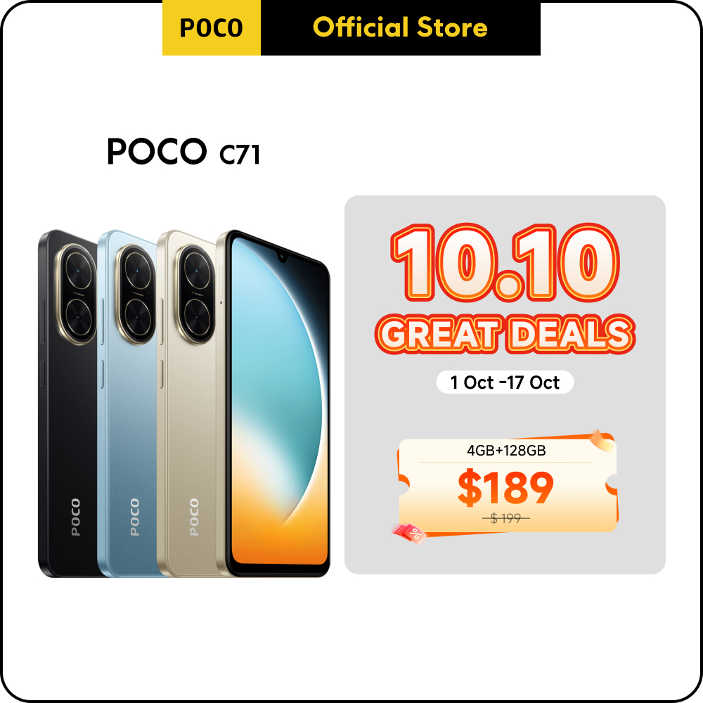 POCO C71 Smartphone | 4GB+128GB, Powerful octa-core processor