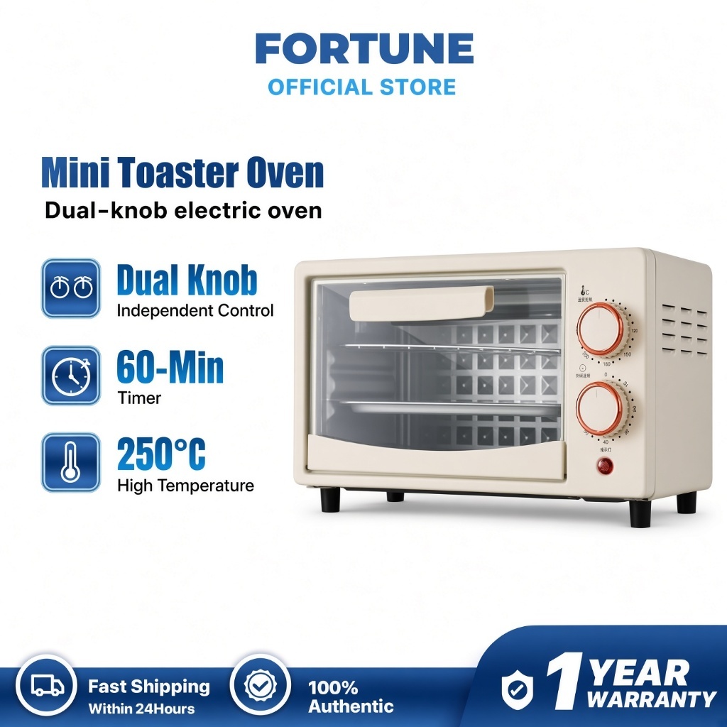 [Ready Stock] 12L Retro Electric Oven Mini Oven Dual Heat 60-Min Timer ...
