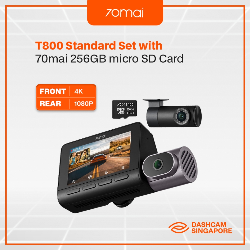 NEW!] 70mai T800 Premium Set | Front and Rear 4K Dashcam
