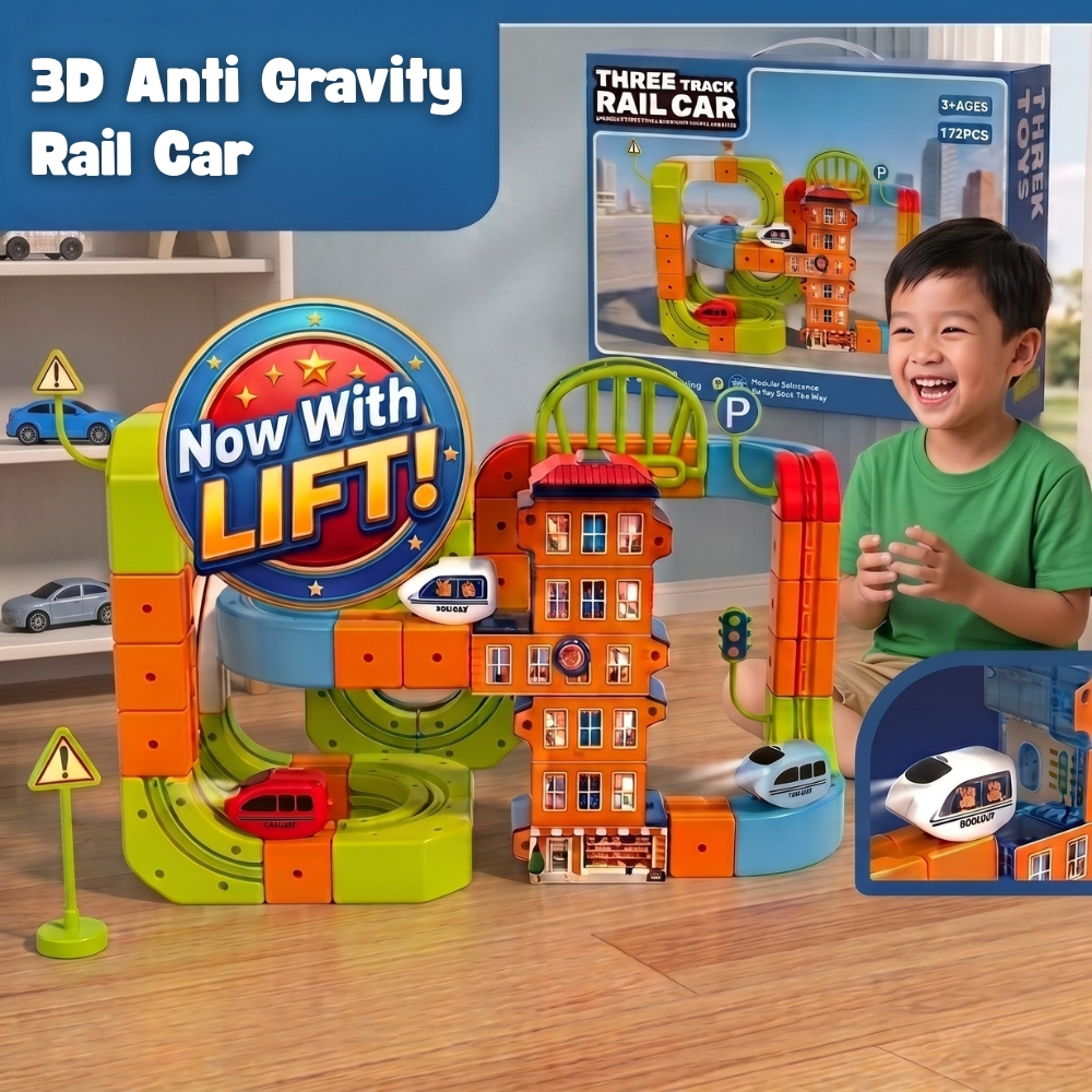 [SG Stock] Kids Anti-Gravity Motorized Train Track Car Toy Wall ...