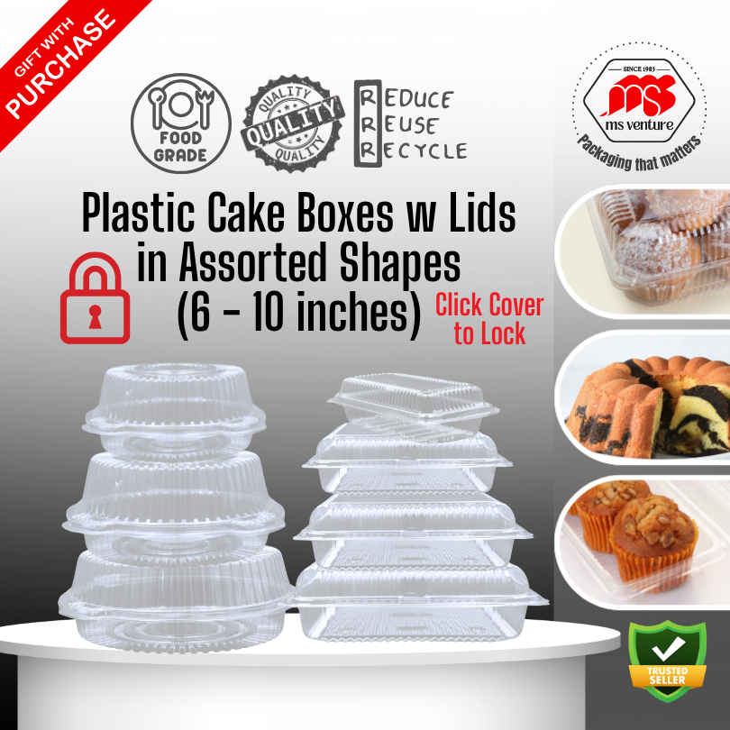 {MSVT} Quality Transparent Plastic 6-10 inch Round & Square & Rectangle ...