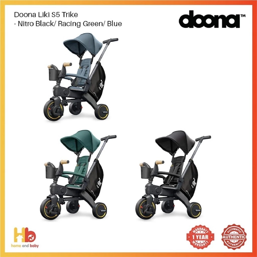 Doona Liki Trike S5 (Nitro Black/Racing Green/Blue) (One Year Local ...