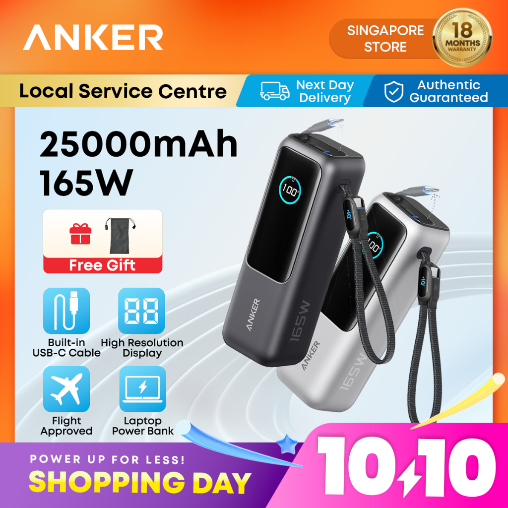 Anker Laptop Power Bank 25000mAh 165W Fast Charging Built-in Dual
