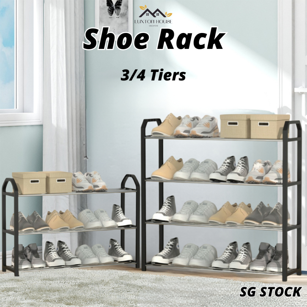 {SG} 3/4/5 Tiers Metal Shoe Rack Shoe Storage Organizer Rack ...