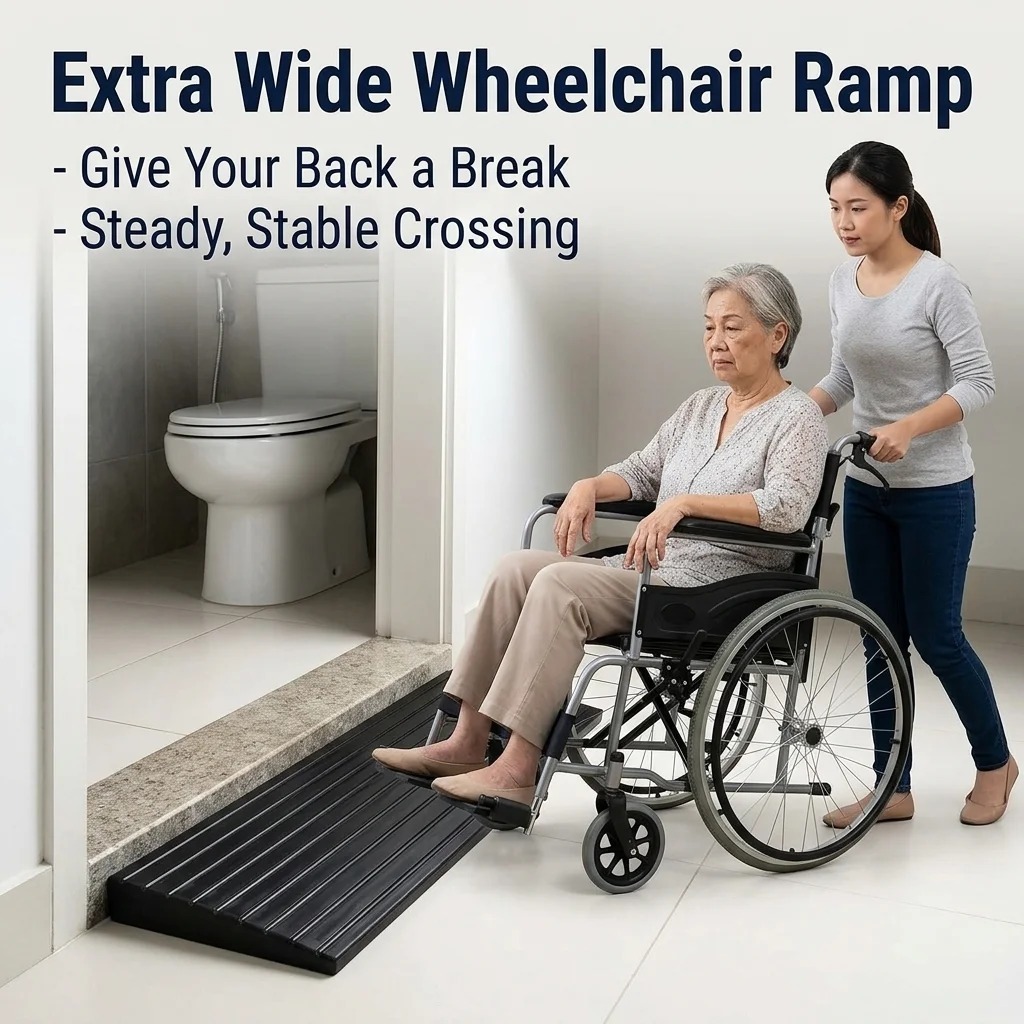 80cm Non-Slip Rubber Threshold Ramp - Wheelchair Commode Kerb HDB ...