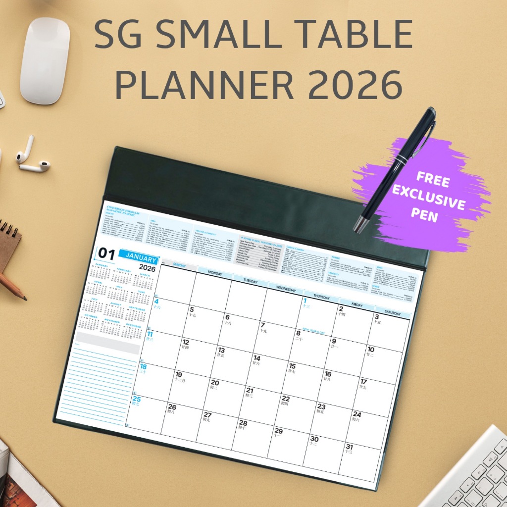 (SG) Small Table Planner 2026 with sg public holiday | Shopee Singapore
