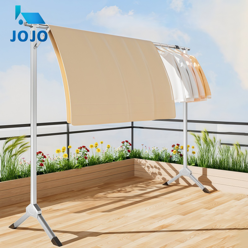 JOJO Foldable Stainless Steel Clothes Drying Rack with Wheels ...