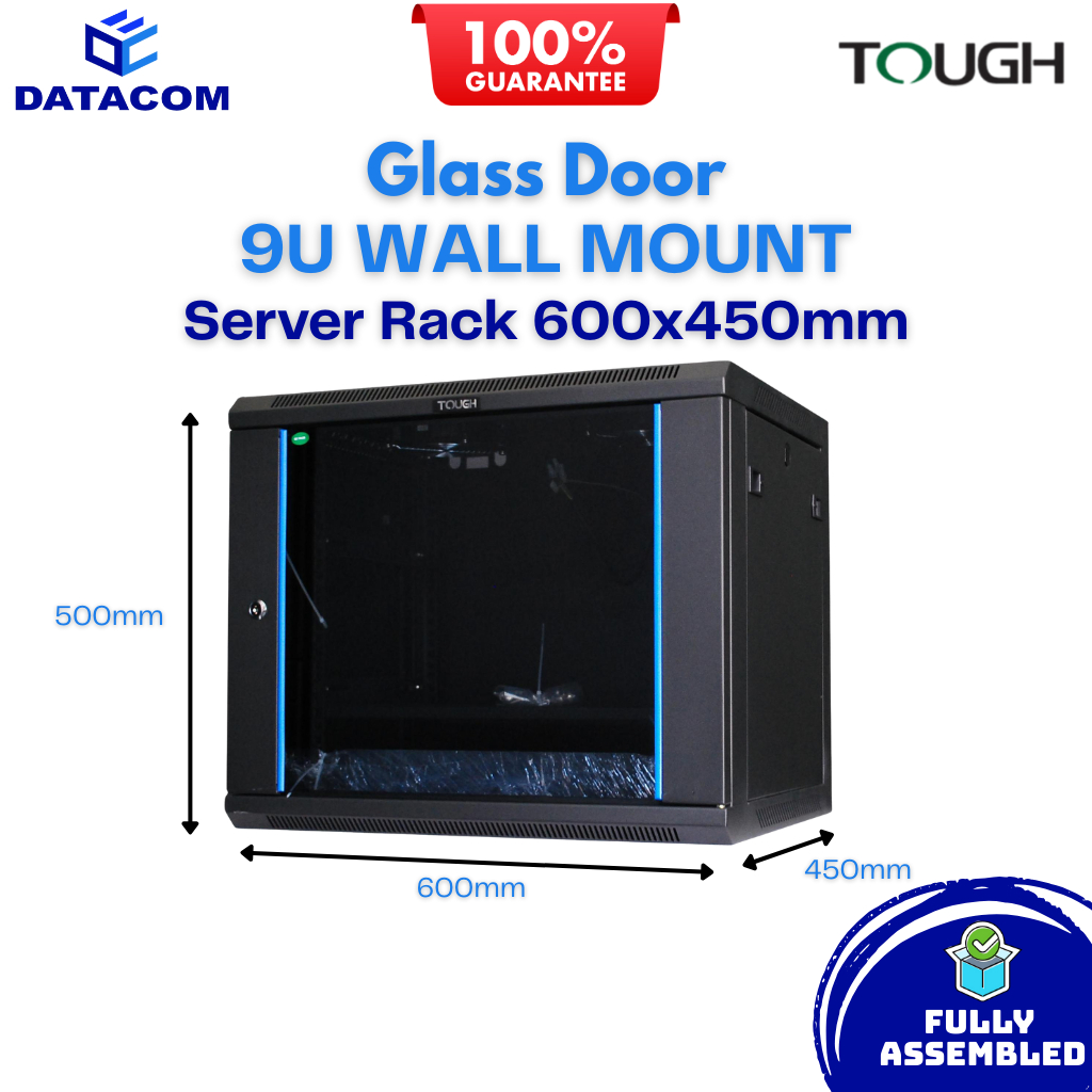 TOUGH 9U Wall Mount Server Rack Cabinet 19