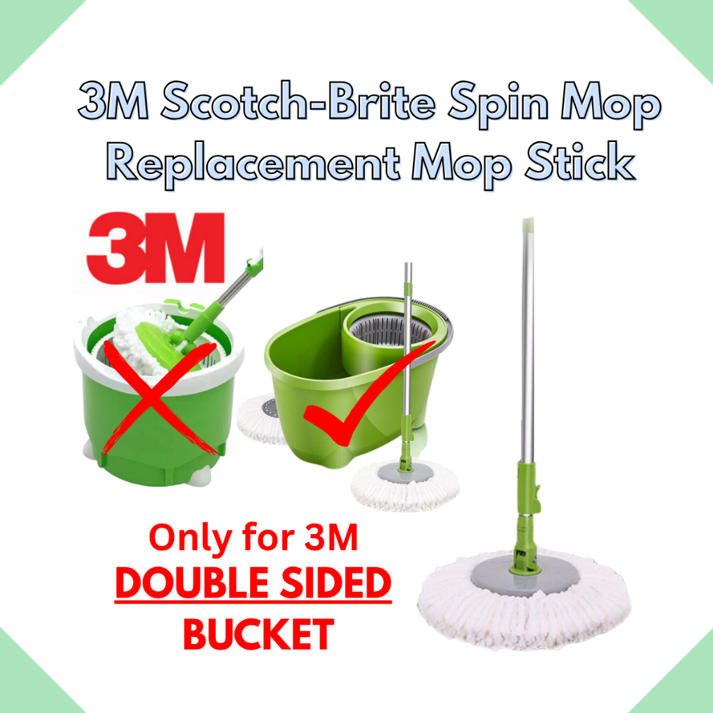 3M Scotch Brite Spin Mop Stick Replacement - ONLY FOR DOUBLE SIDED ...