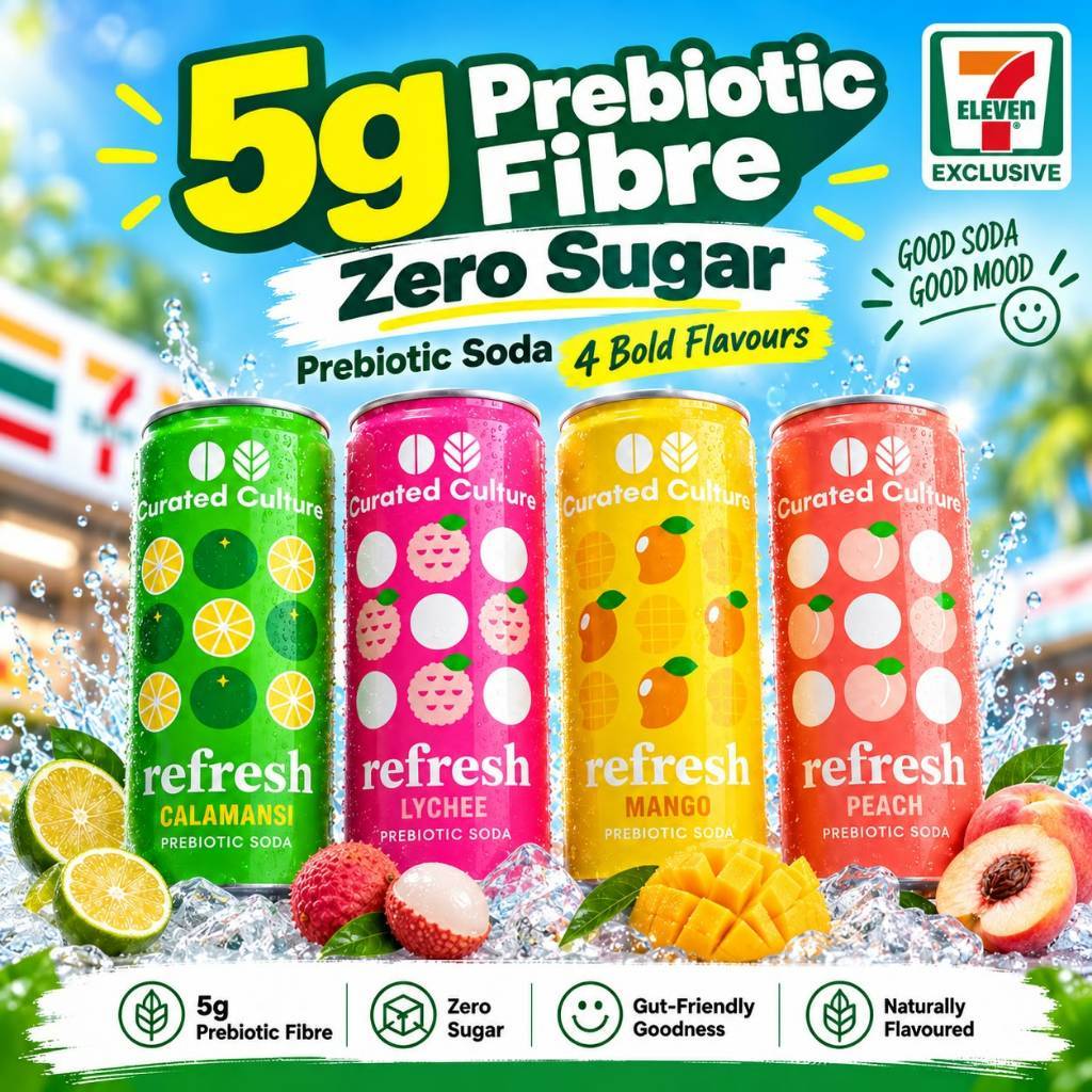 [24 Pack] Curated Culture Refresh Prebiotic Soda 24x245ml - Prebiotic ...