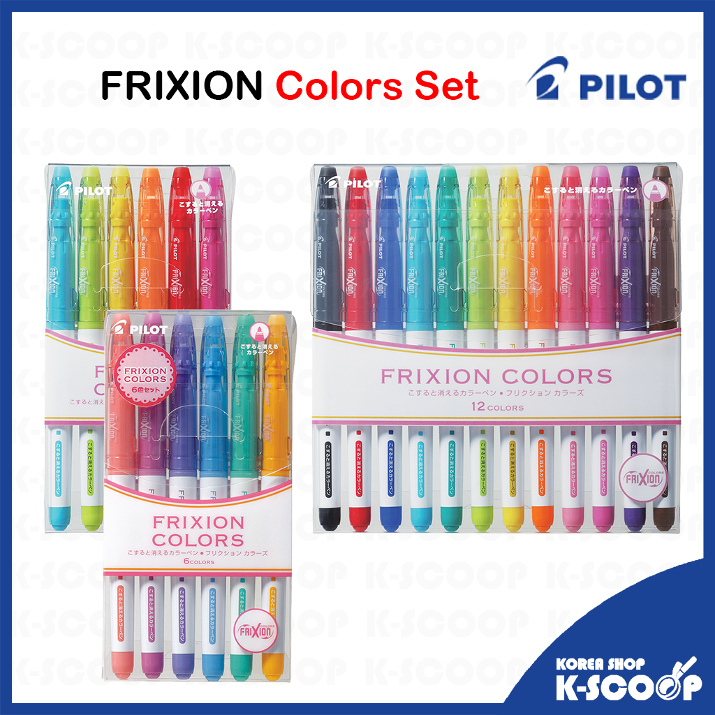 Pilot Frixion Colors Erasable Color Pens 6-Color Set SFC-60M / 12-Color ...
